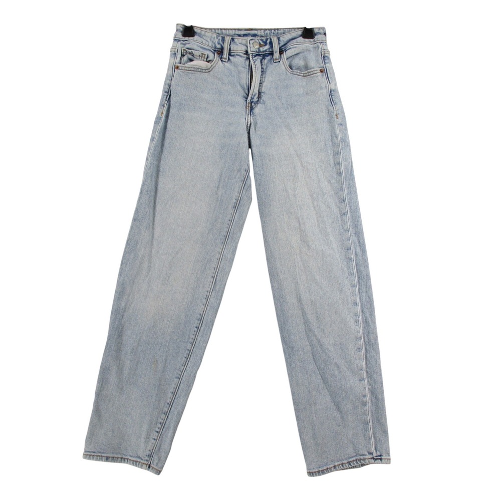 Old Navy High Rise Straight Leg Light Wash Jeans Size 2 Secret Smooth Pockets